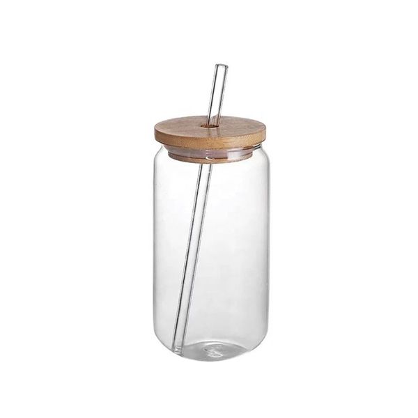 Glass Travel Cup with Bamboo Lid &amp; Straw