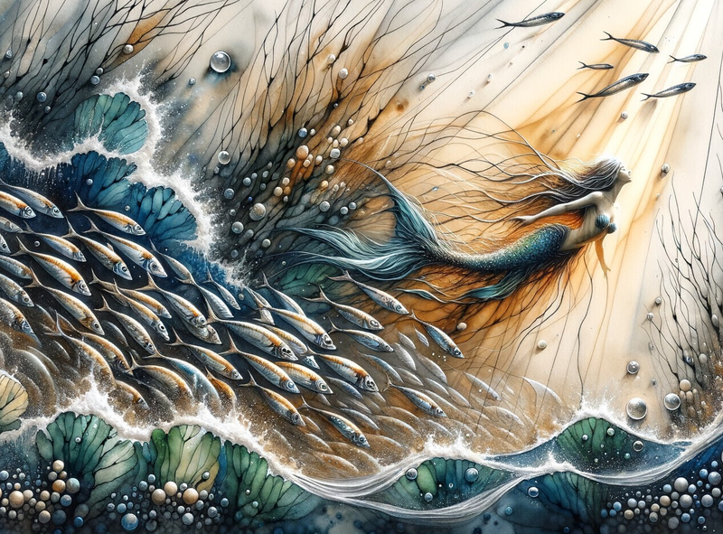 Modern Canvas Wall Art Home Decor - Pied Mermaid
