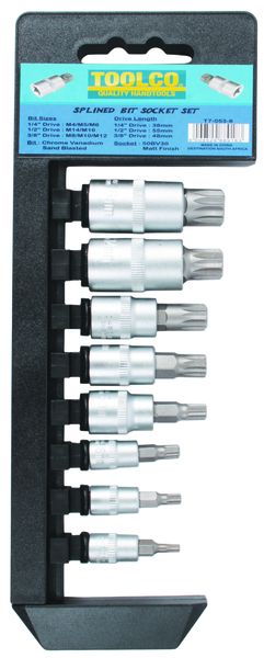Toolco Splined Bit Socket Set - 8 Pieces