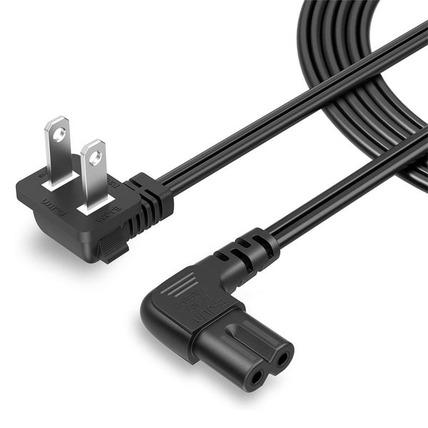 18 Awg Angled 2-slot Non-polarized Angle Power Cord - 3m