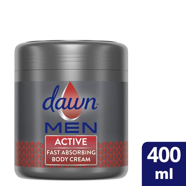 Dawn MEN Active Fast Absorbing Moisturizing Body Cream for Dry Skin 400ml