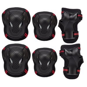 Sports Protective Gear Pads for Kids - Set of 6 - Blue
