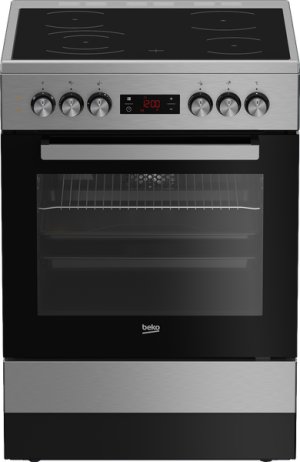 Beko 60cm Free Standing Cooker Vitroceramic Multifuntion S/S FSE87310GX