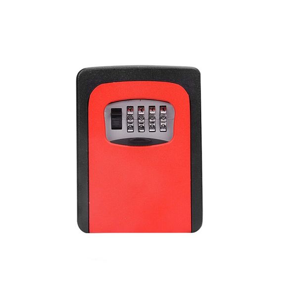 Key Storage Lock Box with 4 Digit Combination - Red