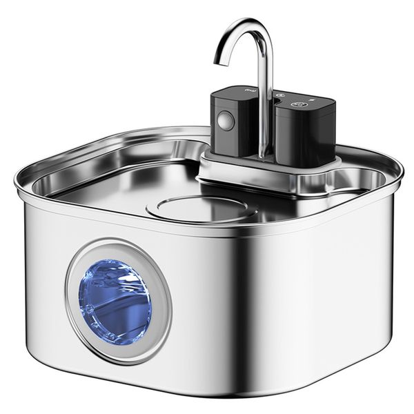 Wireless Cat Water Fountain, Stainless Steel Automatic Pets Water Fountain