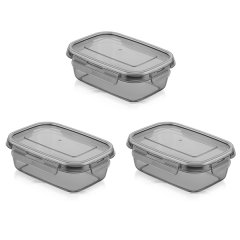 Airtight 1.2 Litre Plastic Food Storage Containers - 3 Pack