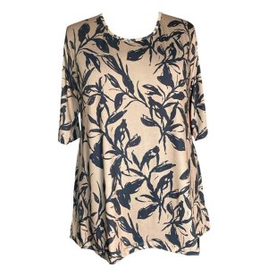 Plus Size Taupe and Black Bon Bon Top