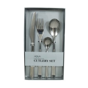 Cutlery Set - Stainless Steel Square Tip - 16 Piece
