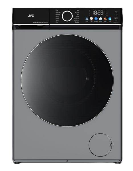 JVC 12KG Front Loader Silver Washing Machine Model Number WG-NLDE12H5S