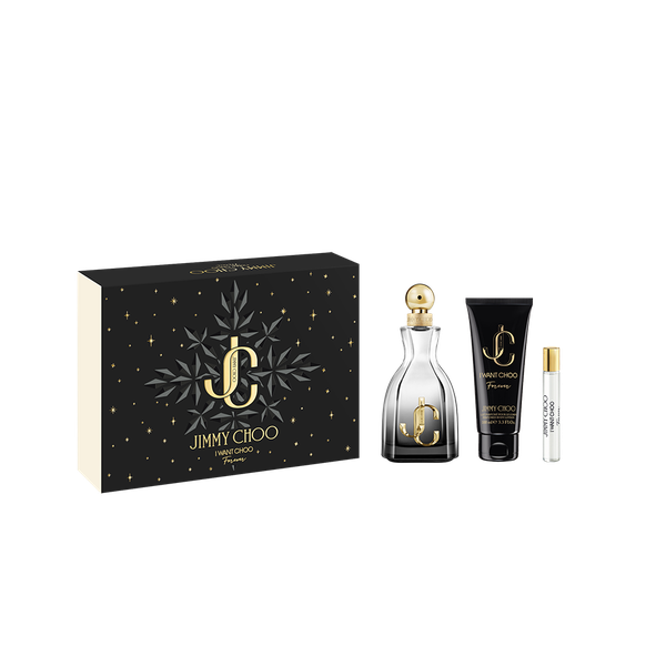 JimmyChoo IWantChoo Forever Set,100ml Edp+7.5ml Purse Spray+100mlBodyLotion