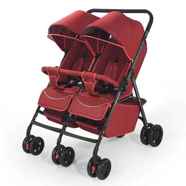 Belecoo Double Side Twin Baby Stroller -Red
