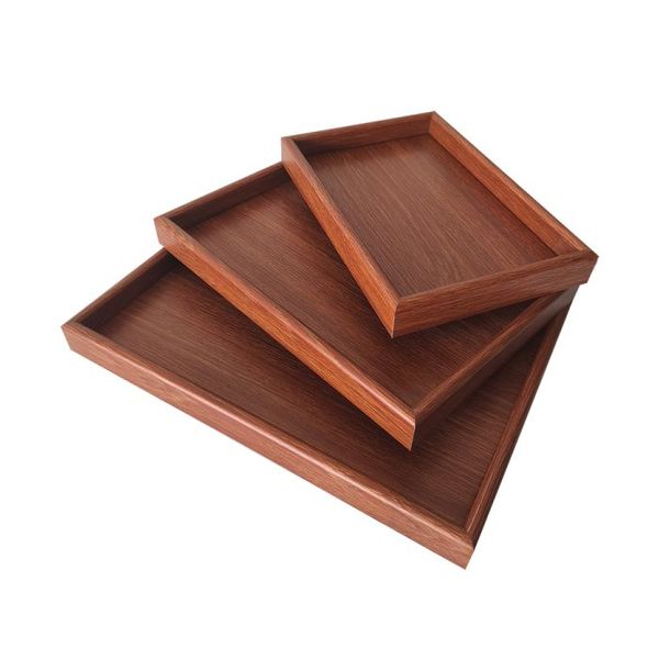 3 Pieces Wooden Serving Tray - Classic MDF Design for Home Use