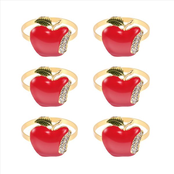 Napkin Rings Set of 6, Red Ring for Wedding, , Banquet, Christmas, Birthday