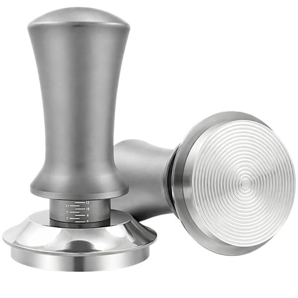 58mm Threaded Bottom - Stainless Steel - Adjustable Espresso Coffee Tamper