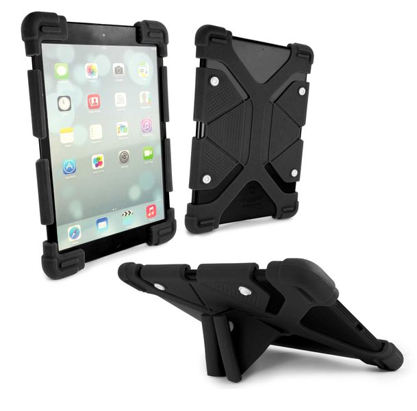 Tuff-Luv Rugged Universal Silicone Case and Stand for 9"- 12" Tablets - Bla