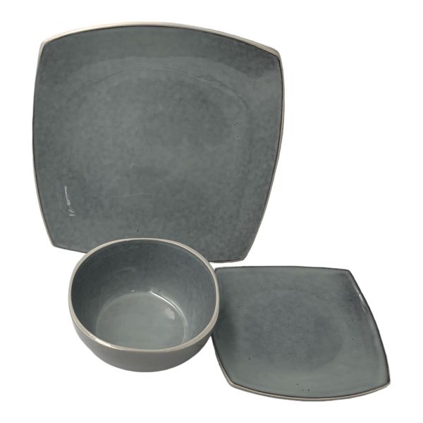 Quality Dinner Set Square Reactive Assorted Colours 12 Piece