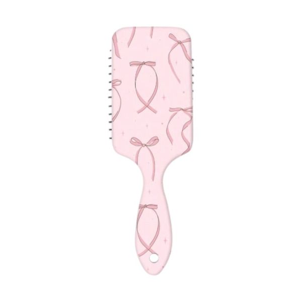 Detangling Hair Brush With Bow Accents - Pink