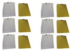 12 Piece Sparkling Gold &amp; Silver Grey Gift Bag Set - 26 × 32 × 12.5cm