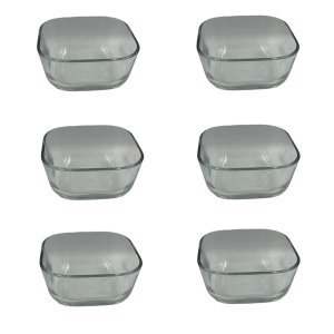 6 Piece Bowl 12x12x6cm Square Glass Leonardo
