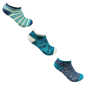 Undeez Boys Shark 3 Pack Low Cut Socks