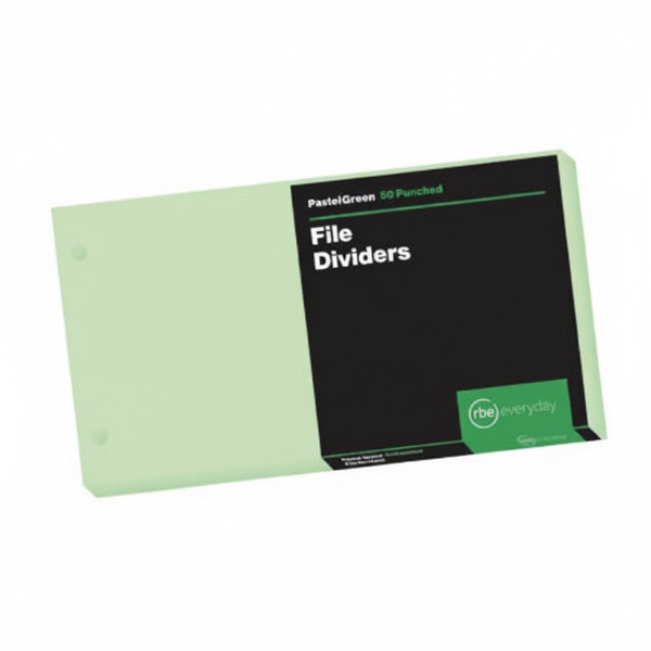 Pastel Green File Dividers - 50 Durable Plastic Organizers