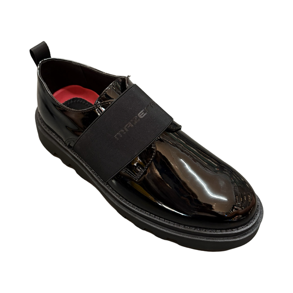 Men's Black Patent - Shoes with Elastic Strap