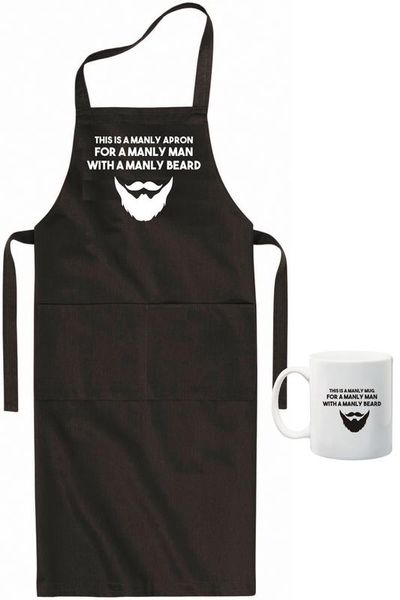 Qtees Africa Manly apron&amp; mug combo