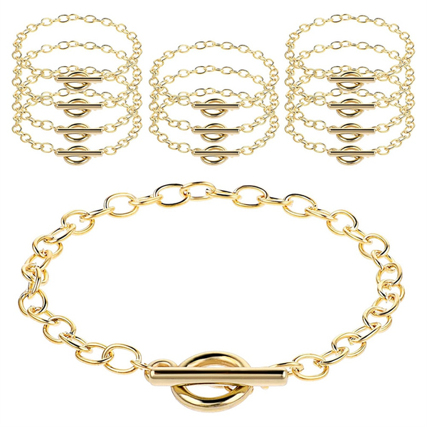 12 Pcs Chains Bracelets for Jewelry Making Chain for Women Silver