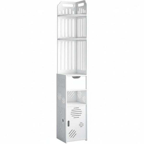 Multilayer Bathroom Storage Organizer Corner Cabinet With Tissue Box