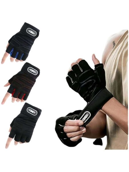 1 Pair Dumbbell, Weight Lifting Half Finger Fitness Gloves Bodybuilding,