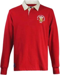 Ellis Rugby - Men's Wales Rugby League Shirt 1975 Vintage Style - Red