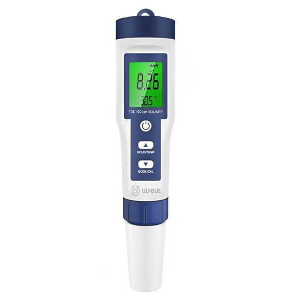 ULNSUE 5-in-1 Portable Digital PH/EC/TDS Water Quality Testing Meter