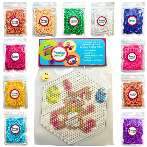 Ironing Beads - Bead &amp; Pegboard Pack - Easter Bunny - 5500 Beads