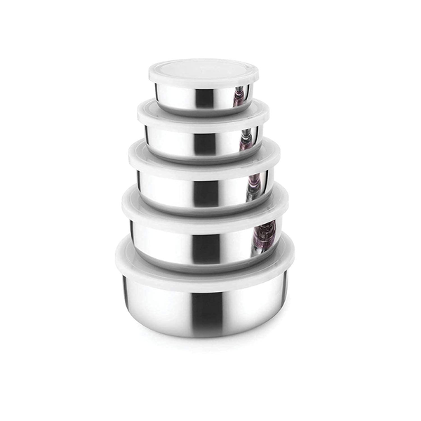 Stainless Steel Round Food Storage Containers - Set of 5