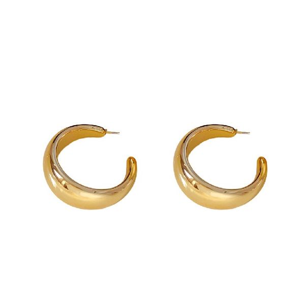 ZELTRYN Silver Needle European and American Minimalist C Shaped Earrings