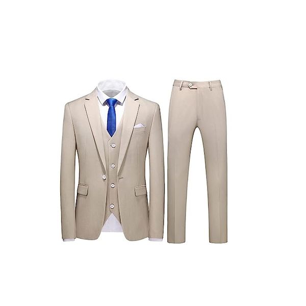 Men's 3 Piece Classic Cream Suit