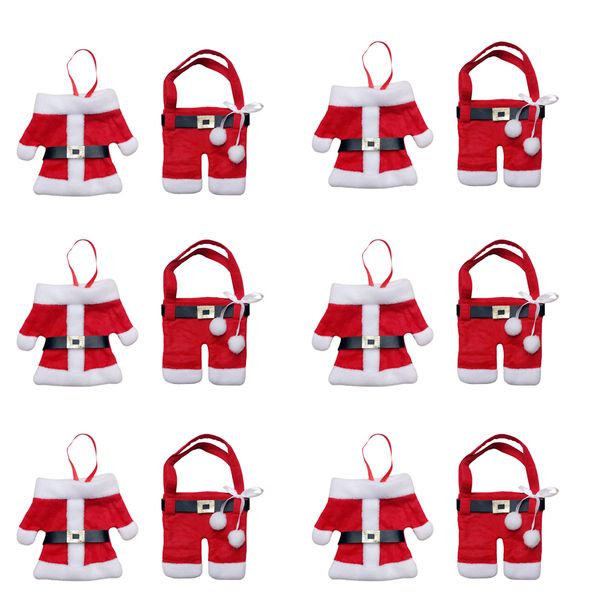 Christmas Decorations Cutlery Bags - Pack of 12