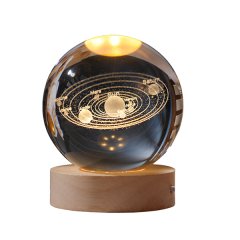 Solar System Crystal Ball with USB Luminous Base Size: M