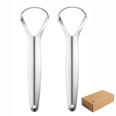 FA PLUS 2 Pieces Tongue Scraper for Adults , Metal Cleaner for Oral Hygiene