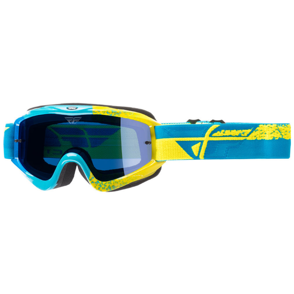 Fly Zone Comp Blue/Hi-Viz Blue Mirror Smoke Lens MX Goggle
