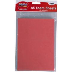 Crazy Crafts A5 Foam Sheets- 8 Assorted Colors
