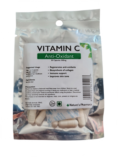 500mg Vitamin C Capsules (30) Anti-Oxidannt For Immune support &amp; Skin Tone