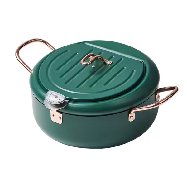 2.4L Stainless Steel Deep Fryer Pot with Thermometer-16cm