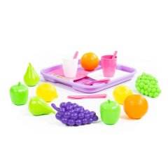 Pretend Food Playset on tray 21 Piece