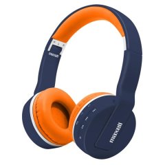 Maxell MXH-BT800 Bluetooth Headphones with Microphone - Navy Orange