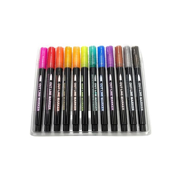 12 Multi-Color Metallic Markers GC-38