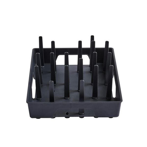 Delinia Pots And Pans Lid Organiser With Handles Black Plastic