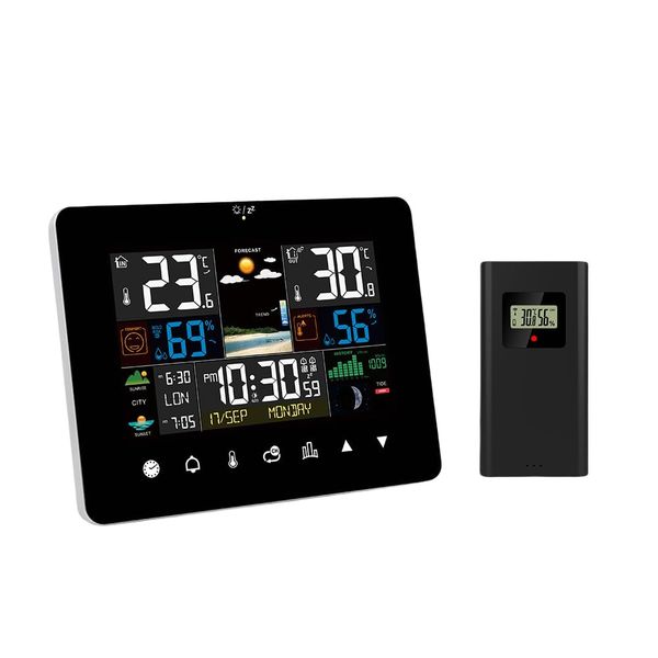 Wireless Indoor Outdoor Weather Station Thermometer with Color Display
