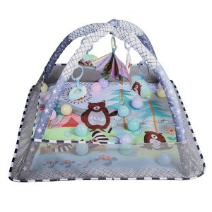 Square Baby Ball Pit &amp; Gym with Mesh Safety Walls - 3-in-1 Playpen