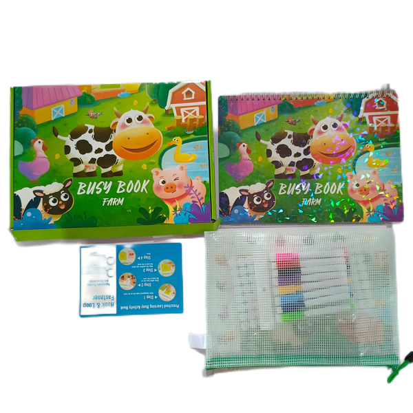 Farm Theme Busy Toy Book Interactive Learning Early Education Quiet Book